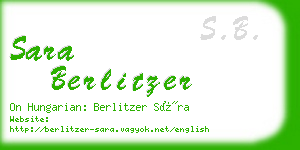 sara berlitzer business card